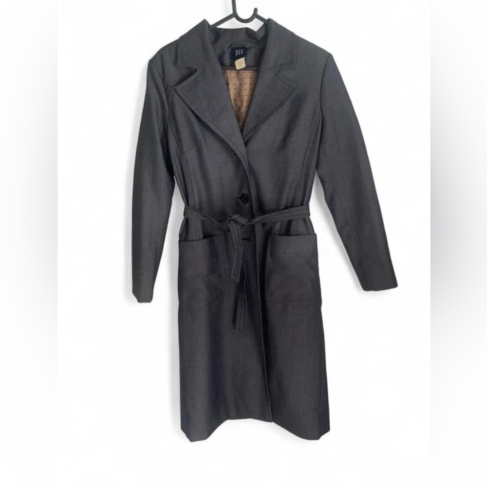 Dcc vintage gray trench coat M beltwool old money detective lightweight jacket